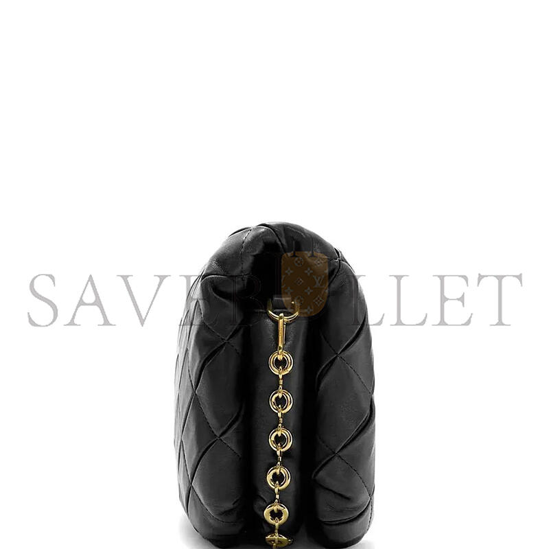 L0ew* puffer goya pleated leather shoulder bag a896p41x14 (23*17*9cm)
